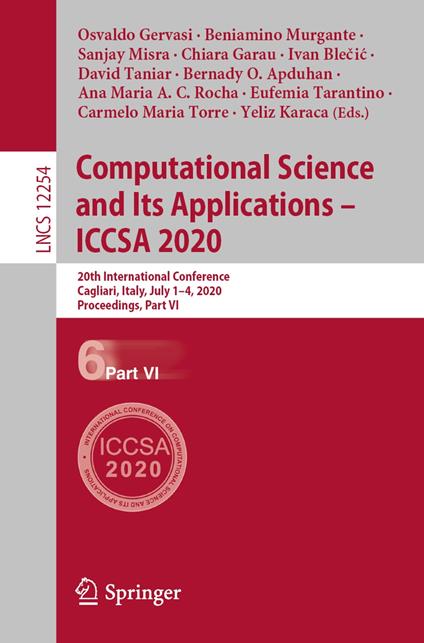 Computational Science and Its Applications – ICCSA 2020