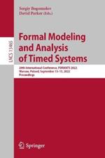 Formal Modeling and Analysis of Timed Systems: 20th International Conference, FORMATS 2022, Warsaw, Poland, September 13–15, 2022, Proceedings