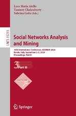 Social Networks Analysis and Mining: 16th International Conference, ASONAM 2024, Rende, Italy, September 2–5, 2024, Proceedings, Part III