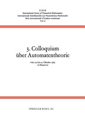 3. Colloquium über Automatentheorie - Händler,Unger - cover