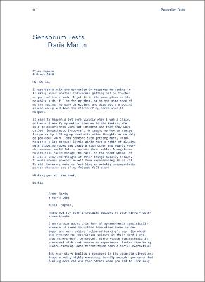 Daria Martin: Sensorium Tests - cover