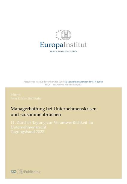 Managerhaftung bei Unternehmenskrisen und -zusammenbrüchen