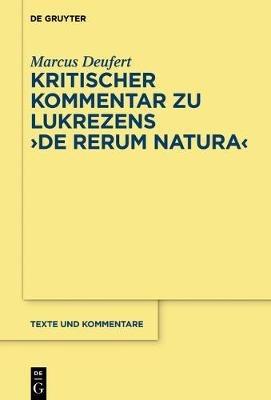 Kritischer Kommentar Zu Lukrezens de Rerum Natura - Marcus Deufert - cover