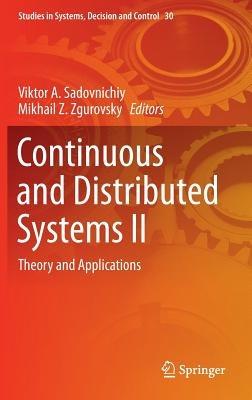 Continuous and Distributed Systems II: Theory and Applications - cover