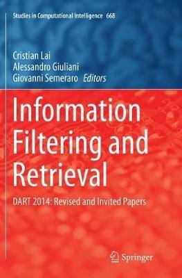 Information Filtering and Retrieval: DART 2014: Revised and Invited Papers - cover