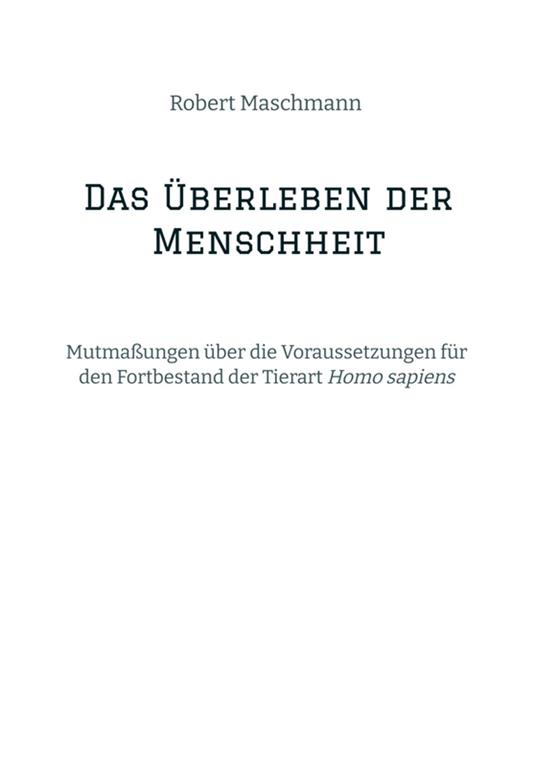 Das Überleben der Menschheit