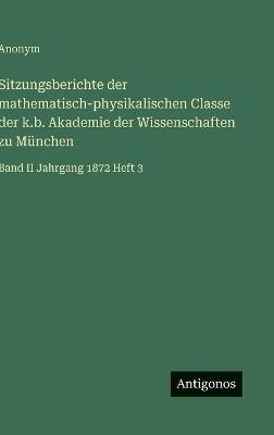 Sitzungsberichte der mathematisch-physikalischen Classe der k.b. Akademie der Wissenschaften zu München: Band II Jahrgang 1872 Heft 3 - Anonym - cover