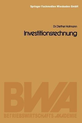 Investitionsrechnung - Diether Hofmann - cover