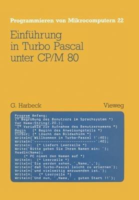 Einführung in Turbo Pascal unter CP/M 80 - Gerd Harbeck - cover