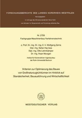 Kriterien zur Optimierung des Baues von Großnaturzugkühltürmen im Hinblick auf Standsicherheit, Bauausführung und Wirtschaftlichkeit - cover