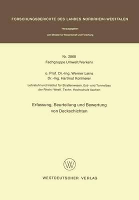 Erfassung, Beurteilung und Bewertung von Deckschichten - Werner Leins - cover