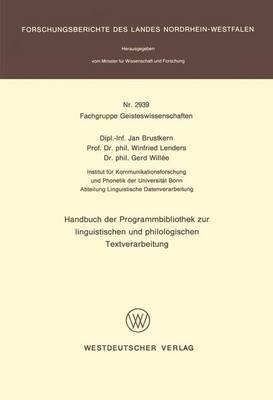 Handbuch der Programmbibliothek zur linguistischen und philologischen Textverarbeitung - Jan Brustkern - cover