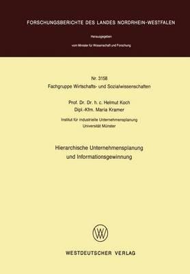 Hierarchische Unternehmensplanung und Informationsgewinnung - Helmut Koch - cover