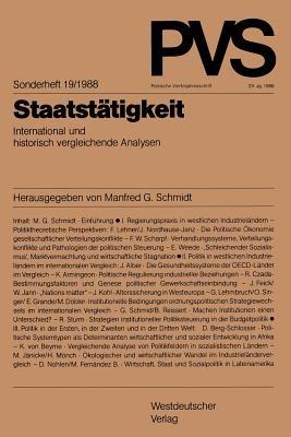 Staatstätigkeit: International und historisch vergleichende Analysen - Manfred G. Schmidt - cover