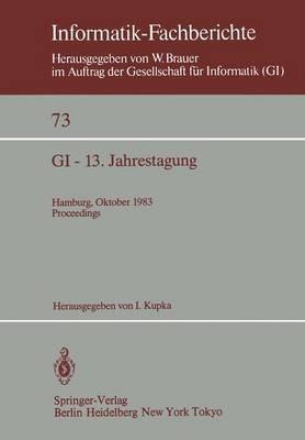 GI — 13. Jahrestagung: Hamburg, 3.–7. Oktober 1983 Proceedings - cover