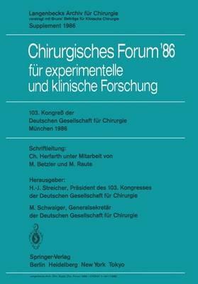 103. Kongreß der Deutschen Gesellschaft für Chirurgie München, 23.–26. April 1986 - cover