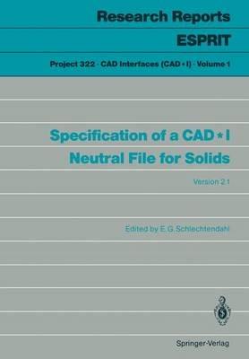 Specification of a CAD*I Neutral File for Solids: Version 2.1 - cover