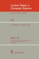 ESEC '87: 1st European Software Engineering Conference Strasbourg, France, September 9-11, 1987. Proceedings - cover