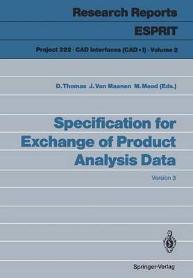 Specification for Exchange of Product Analysis Data: Version 3 - cover