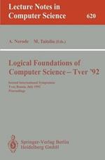Logical Foundations of Computer Science - Tver '92: Second International Symposium, Tver, Russia, July 20-24, 1992. Proceedings
