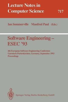 Software Engineering - ESEC '93: 4th European Software Engineering Conference, Garmisch-Partenkirchen, Germany, September 13-17, 1993. Proceedings - cover