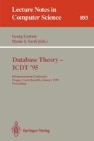 Database Theory - ICDT '95: 5th International Conference, Prague, Czech Republic, January 11 - 13, 1995. Proceedings - cover