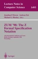 ZUM '98: The Z Formal Specification Notation: 11th International Conference of Z Users, Berlin, Germany, September 24-26, 1998, Proceedings - cover