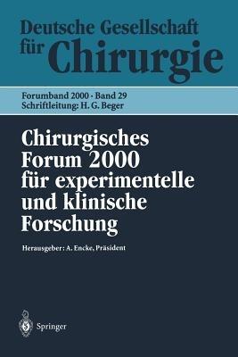 Chirurgisches Forum 2000 für experimentelle und klinische Forschung: 117. Kongreß der Deutschen Gesellschaft für Chirurgie Berlin, 02.05.–06.05.2000 - cover