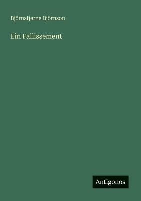 Ein Fallissement - Björnstjerne Björnson - cover