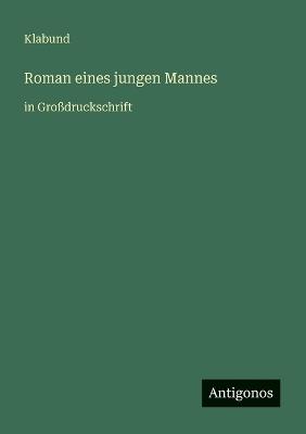 Roman eines jungen Mannes: in Großdruckschrift - Klabund - cover