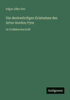 Die denkwürdigen Erlebnisse des Artur Gordon Pym: in Großdruckschrift - cover