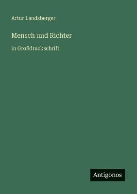 Mensch und Richter: in Großdruckschrift - Artur Landsberger - cover