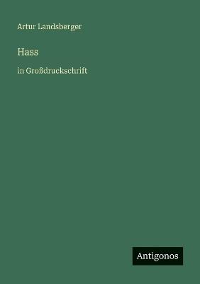 Hass: in Großdruckschrift - Artur Landsberger - cover