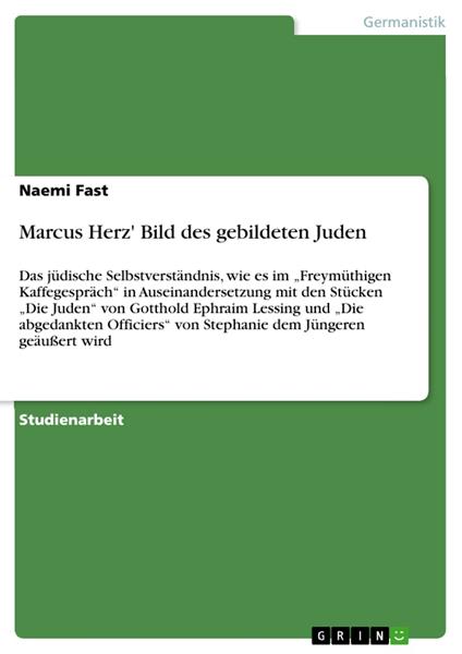 Marcus Herz' Bild des gebildeten Juden