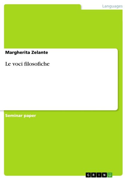 Le voci filosofiche - Margherita Zelante - ebook