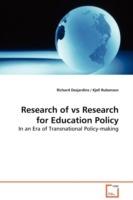 Research of vs Research for Education Policy - Richard Desjardins - cover