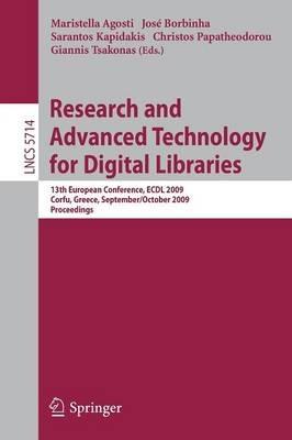 Research and Advanced Technology for Digital Libraries: 13th European Conference. ECDL 2009, Corfu, Greece, September 27 - October 2, 2009, Proceedings - cover
