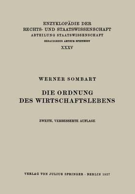 Die Ordnung des Wirtschaftslebens - Werner Sombart - cover