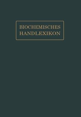Biochemisches Handlexikon: IX. Band (2. Ergänzungsband) - Andor Fodor,Dions Fuchs,Paul Hirsch - cover