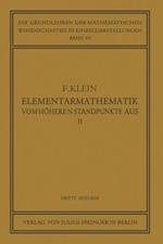 Elementarmathematik vom Höheren Standpunkte Aus, II: Geometrie