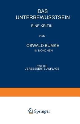 Das Unterbewusstsein: Eine Kritik - Oswald Bumke - cover