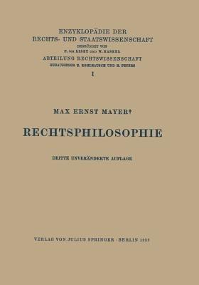 Rechtsphilosophie - Max Ernst Mayer - cover