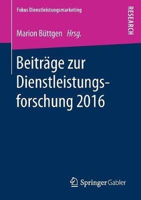 Beiträge zur Dienstleistungsforschung 2016 - cover