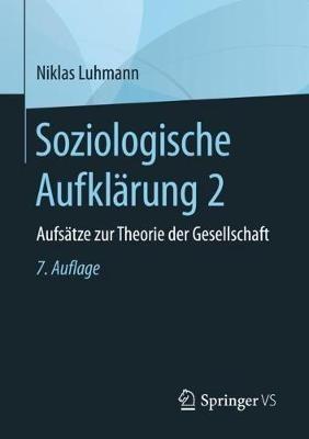 Soziologische Aufklärung 2: Aufsätze zur Theorie der Gesellschaft - Niklas Luhmann - cover