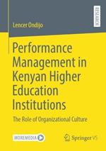 Performance Management in Kenyan Higher Education Institutions: The Role of Organizational Culture