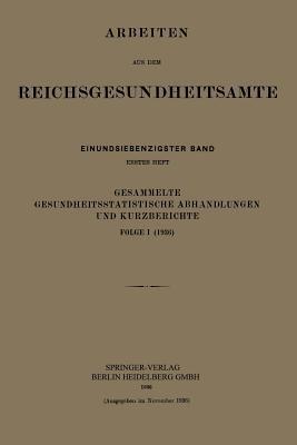 Gesammelte Gesundheitsstatistische Abhandlungen und Kurzberichte: Folge I (1936) - Kurt Pohlen - cover