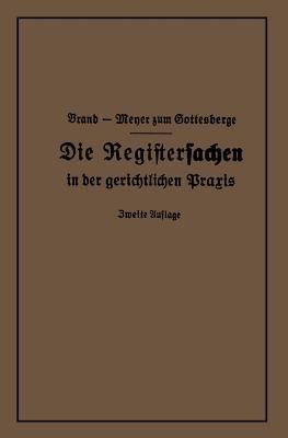 Die Registersachen - Arthur Brand,Theodor Meyer zum Gottesberge - cover