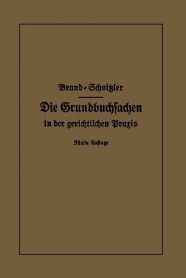 Die Grundbuchsachen in der gerichtlichen Praxis: einschließlich Aufwertung d. Grundstückspfandrechte - Arthur Brand,Leo Schnitzler - cover