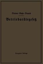 Betriebsrätegesetz vom 4. Februar 1920 nebst Wahlordnung, Ausführungsverordnungen und Ergänzungsgesetzen (Betriebsbilanzgesetz, Aufsichtsratsgesetz und Wahlordnung): unter Berücksichtigung des Gesetzes vom 28. Febr. 1928