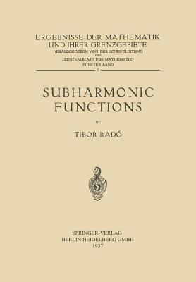 Subharmonic Functions - Tibor Radó - cover